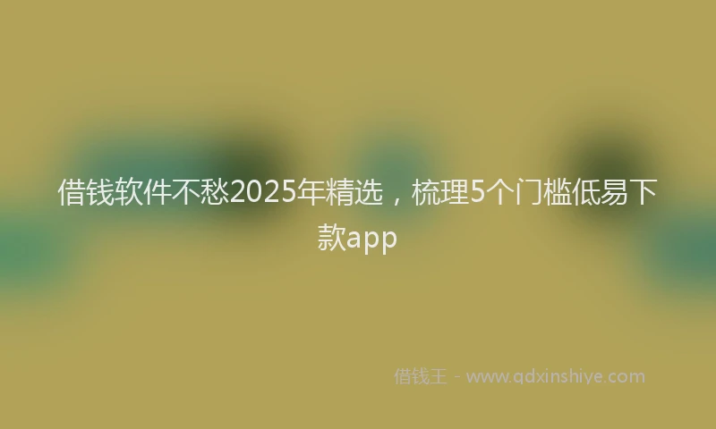 借钱软件不愁2025年精选，梳理5个门槛低易下款app