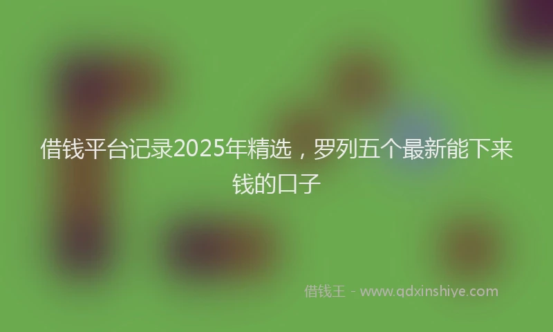 借钱平台记录2025年精选，罗列五个最新能下来钱的口子