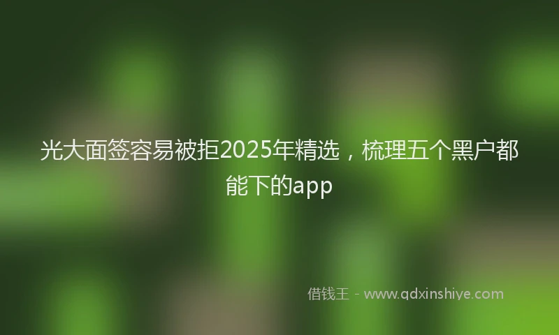 光大面签容易被拒2025年精选，梳理五个黑户都能下的app