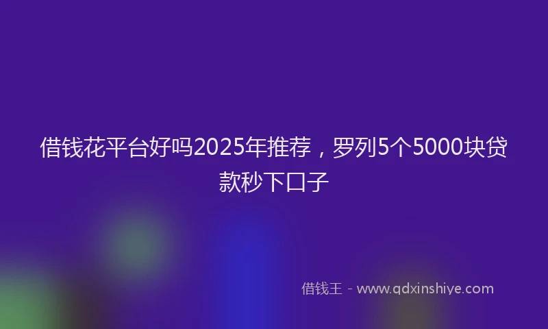 借钱花平台好吗2025年推荐，罗列5个5000块贷款秒下口子