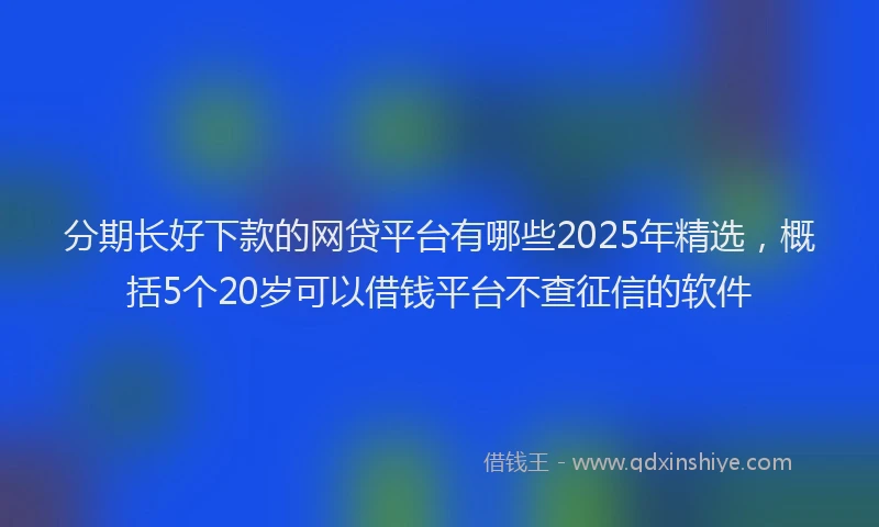 分期长好下款的网贷平台有哪些2025年精选，概括5个20岁可以借钱平台不查征信的软件