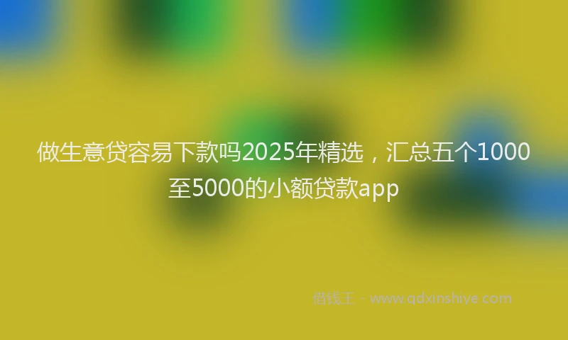 做生意贷容易下款吗2025年精选，汇总五个1000至5000的小额贷款app