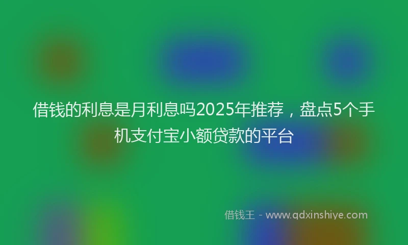 借钱的利息是月利息吗2025年推荐，盘点5个手机支付宝小额贷款的平台