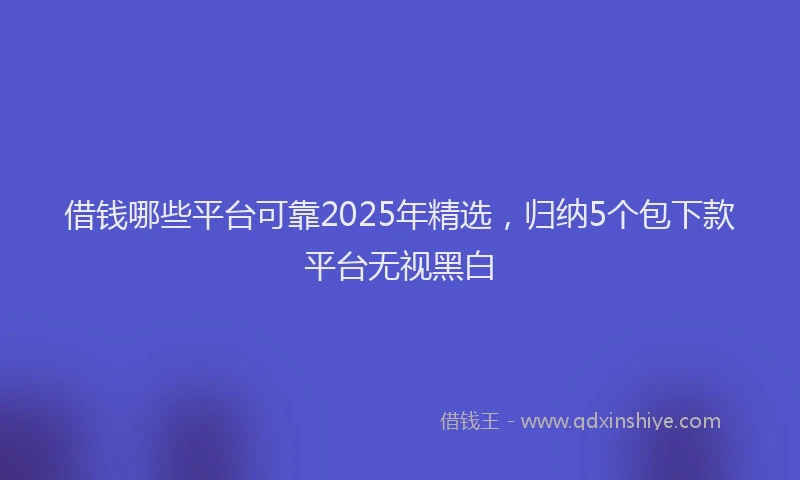 借钱哪些平台可靠2025年精选，归纳5个包下款平台无视黑白