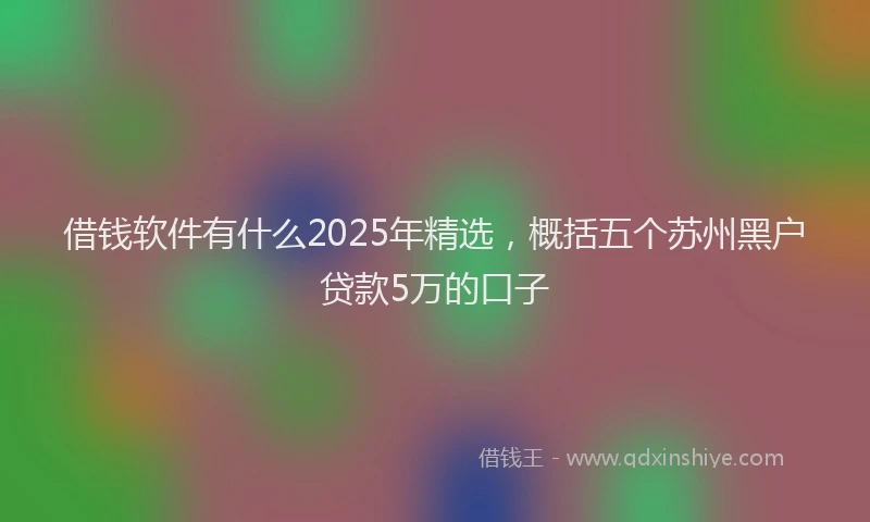 借钱软件有什么2025年精选，概括五个苏州黑户贷款5万的口子