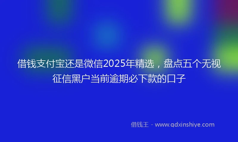 借钱支付宝还是微信2025年精选，盘点五个无视征信黑户当前逾期必下款的口子