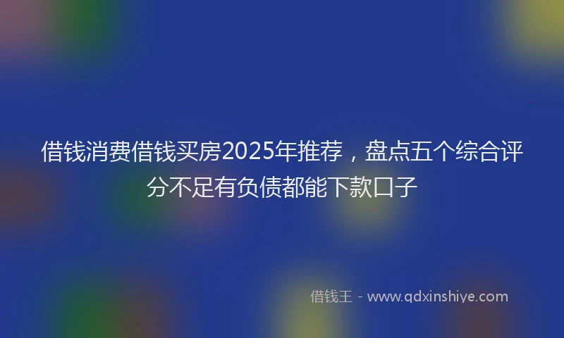 借钱消费借钱买房2025年推荐，盘点五个综合评分不足有负债都能下款口子