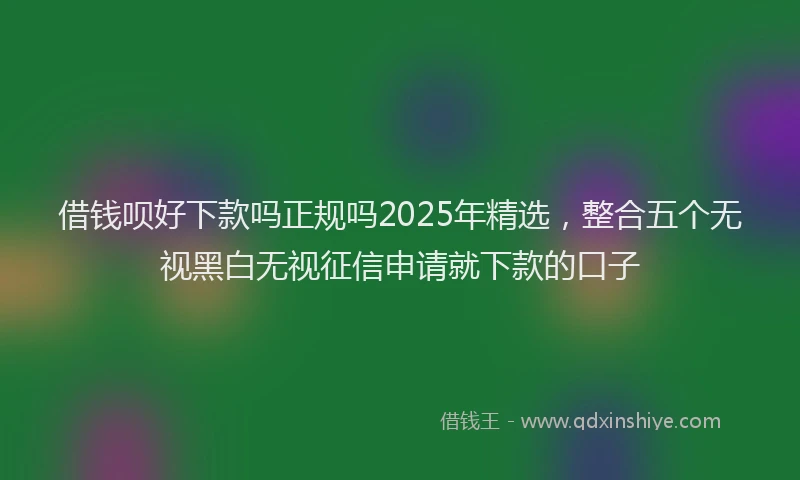 借钱呗好下款吗正规吗2025年精选，整合五个无视黑白无视征信申请就下款的口子