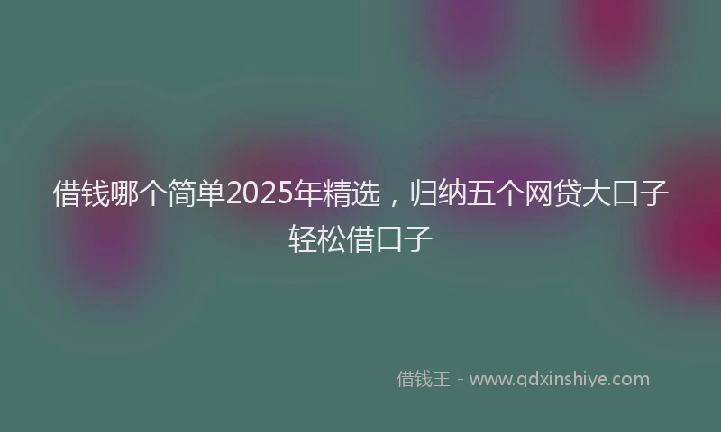 借钱哪个简单2025年精选，归纳五个网贷大口子轻松借口子