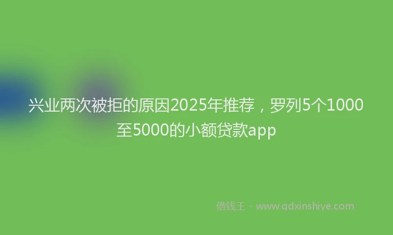兴业两次被拒的原因2025年推荐，罗列5个1000至5000的小额贷款app