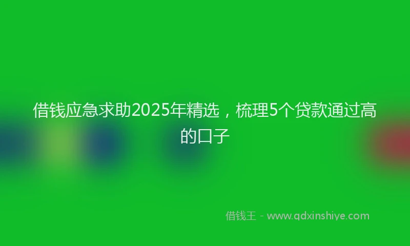 借钱应急求助2025年精选，梳理5个贷款通过高的口子