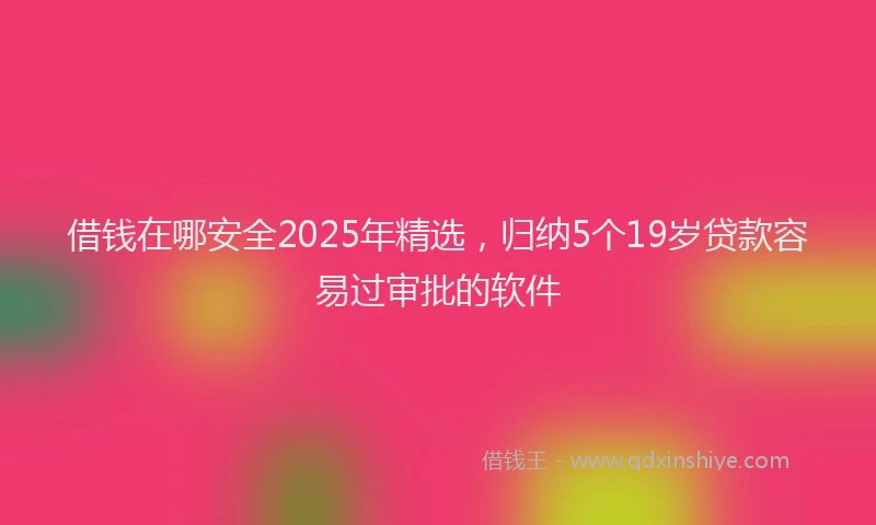 借钱在哪安全2025年精选，归纳5个19岁贷款容易过审批的软件