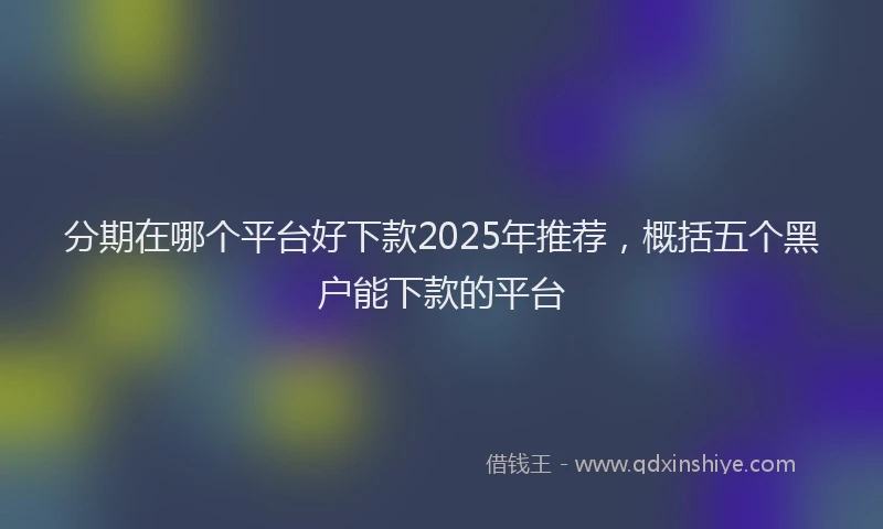 分期在哪个平台好下款2025年推荐，概括五个黑户能下款的平台