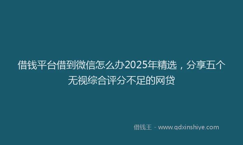 借钱平台借到微信怎么办2025年精选，分享五个无视综合评分不足的网贷