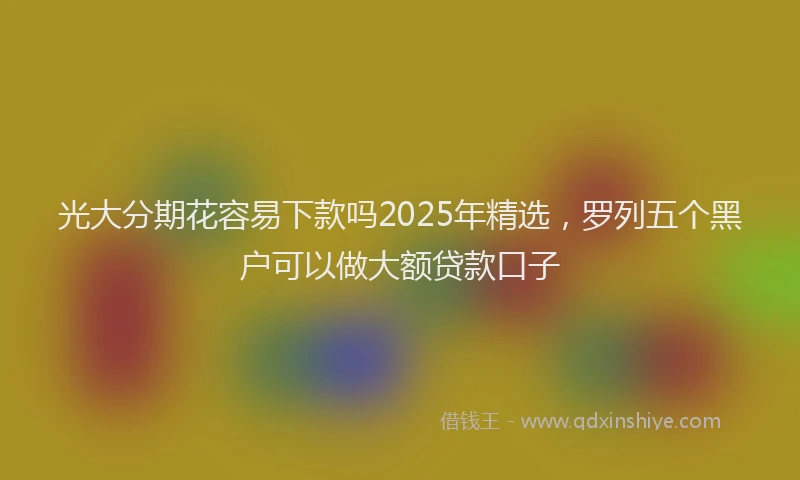 光大分期花容易下款吗2025年精选，罗列五个黑户可以做大额贷款口子