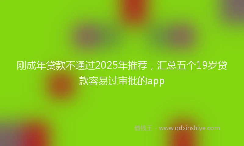 刚成年贷款不通过2025年推荐，汇总五个19岁贷款容易过审批的app