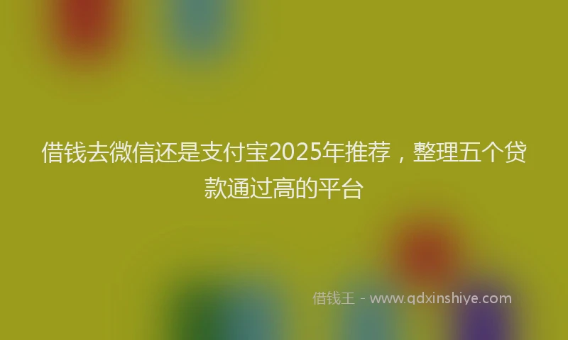 借钱去微信还是支付宝2025年推荐，整理五个贷款通过高的平台