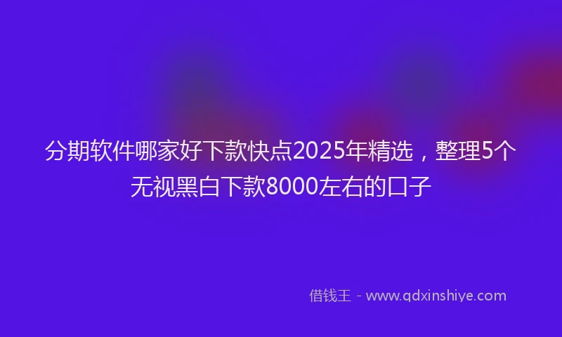 分期软件哪家好下款快点2025年精选，整理5个无视黑白下款8000左右的口子