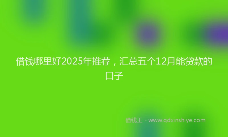 借钱哪里好2025年推荐，汇总五个12月能贷款的口子