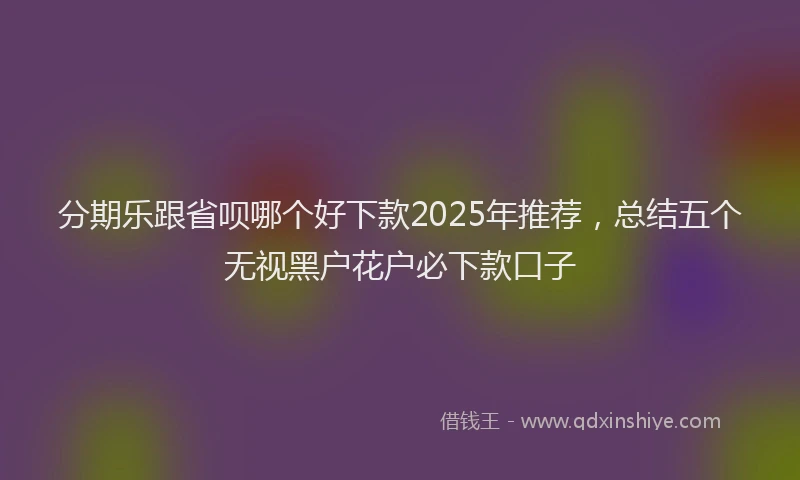 分期乐跟省呗哪个好下款2025年推荐，总结五个无视黑户花户必下款口子