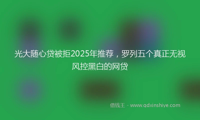 光大随心贷被拒2025年推荐，罗列五个真正无视风控黑白的网贷
