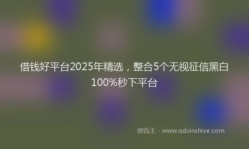 借钱好平台2025年精选，整合5个无视征信黑白100%秒下平台
