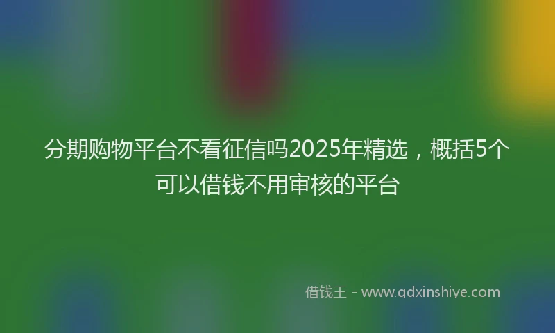 分期购物平台不看征信吗2025年精选，概括5个可以借钱不用审核的平台