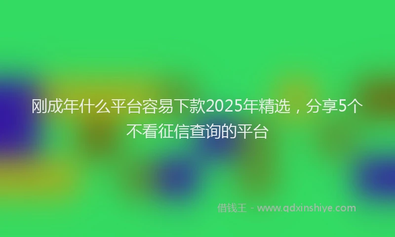 刚成年什么平台容易下款2025年精选，分享5个不看征信查询的平台
