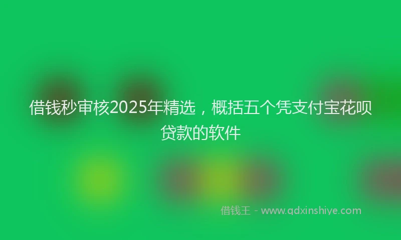 借钱秒审核2025年精选，概括五个凭支付宝花呗贷款的软件