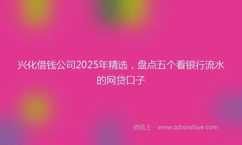 兴化借钱公司2025年精选，盘点五个看银行流水的网贷口子