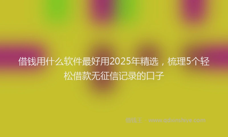 借钱用什么软件最好用2025年精选，梳理5个轻松借款无征信记录的口子