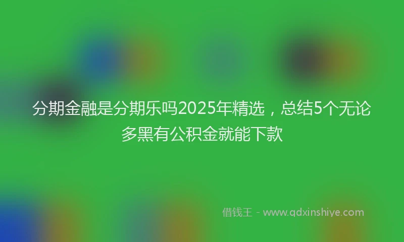 分期金融是分期乐吗2025年精选，总结5个无论多黑有公积金就能下款