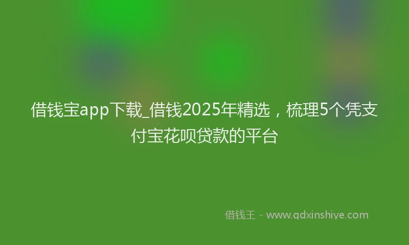 借钱宝app下载_借钱2025年精选，梳理5个凭支付宝花呗贷款的平台