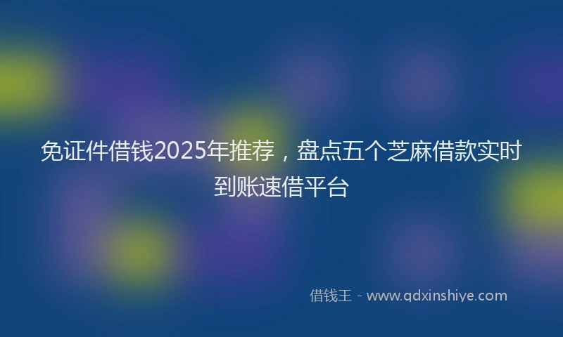 免证件借钱2025年推荐，盘点五个芝麻借款实时到账速借平台
