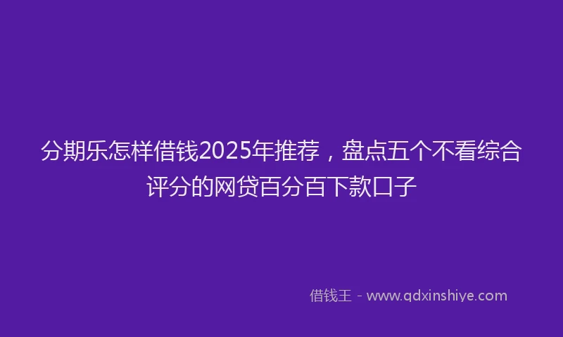 分期乐怎样借钱2025年推荐，盘点五个不看综合评分的网贷百分百下款口子
