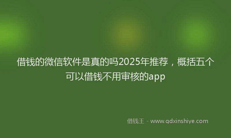 借钱的微信软件是真的吗2025年推荐，概括五个可以借钱不用审核的app
