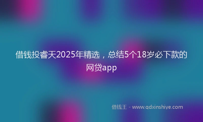 借钱投睿天2025年精选，总结5个18岁必下款的网贷app