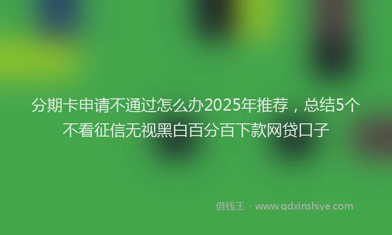 分期卡申请不通过怎么办2025年推荐，总结5个不看征信无视黑白百分百下款网贷口子