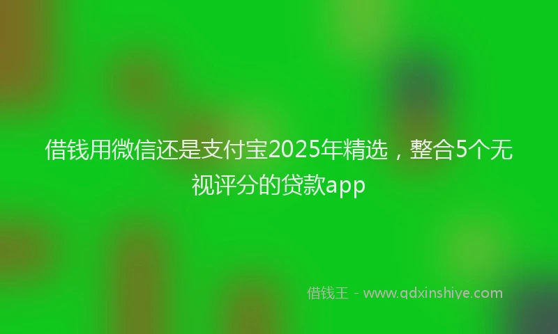 借钱用微信还是支付宝2025年精选，整合5个无视评分的贷款app