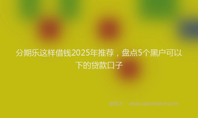 分期乐这样借钱2025年推荐，盘点5个黑户可以下的贷款口子