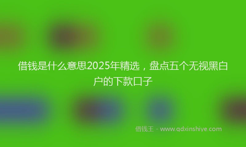借钱是什么意思2025年精选，盘点五个无视黑白户的下款口子