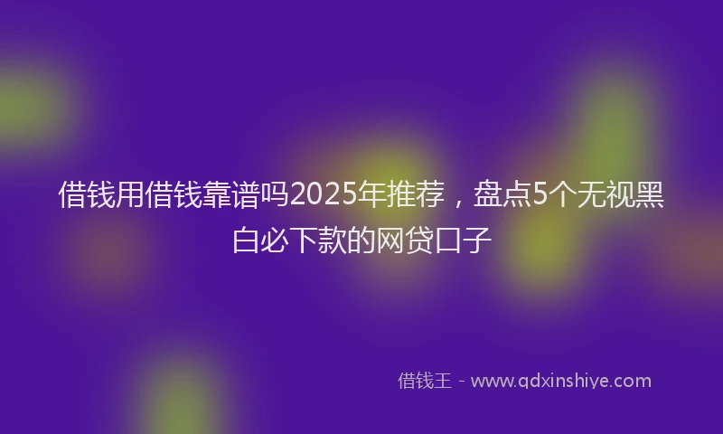 借钱用借钱靠谱吗2025年推荐，盘点5个无视黑白必下款的网贷口子