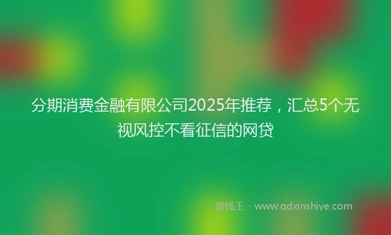 分期消费金融有限公司2025年推荐，汇总5个无视风控不看征信的网贷