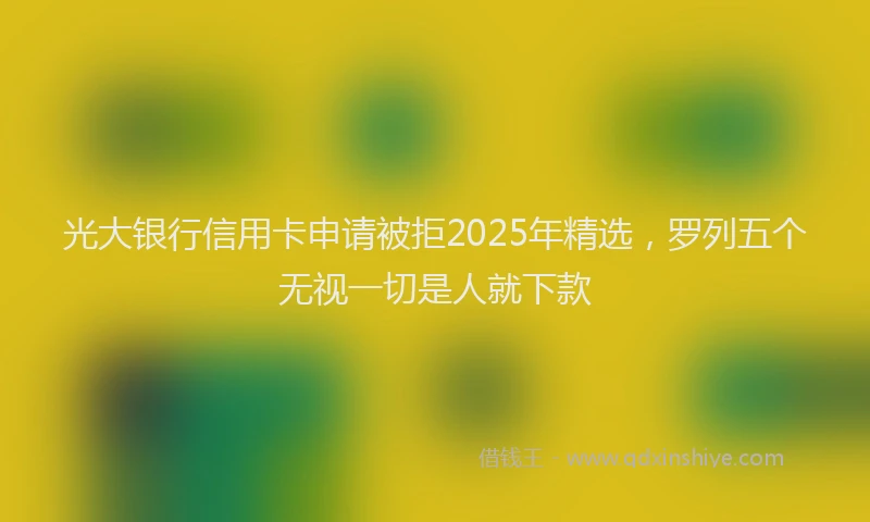 光大银行信用卡申请被拒2025年精选，罗列五个无视一切是人就下款
