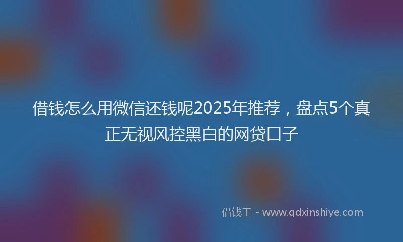 借钱怎么用微信还钱呢2025年推荐，盘点5个真正无视风控黑白的网贷口子
