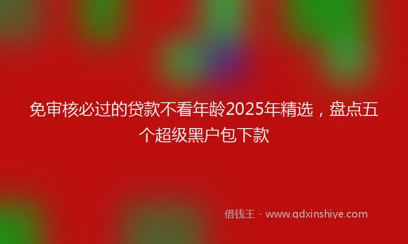 免审核必过的贷款不看年龄2025年精选，盘点五个超级黑户包下款