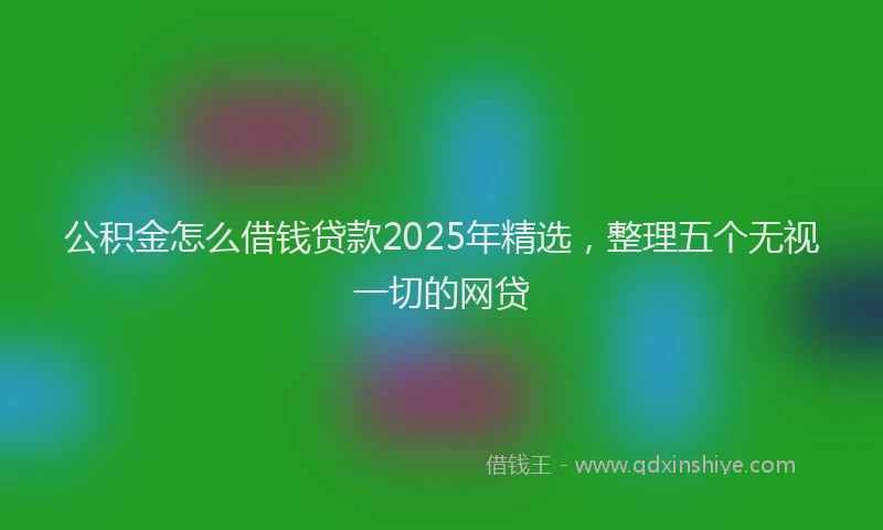 公积金怎么借钱贷款2025年精选，整理五个无视一切的网贷