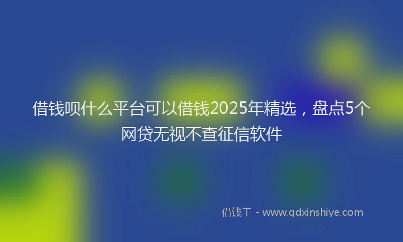 借钱呗什么平台可以借钱2025年精选，盘点5个网贷无视不查征信软件
