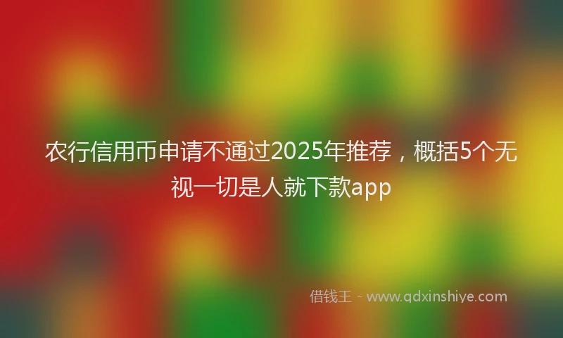 农行信用币申请不通过2025年推荐，概括5个无视一切是人就下款app