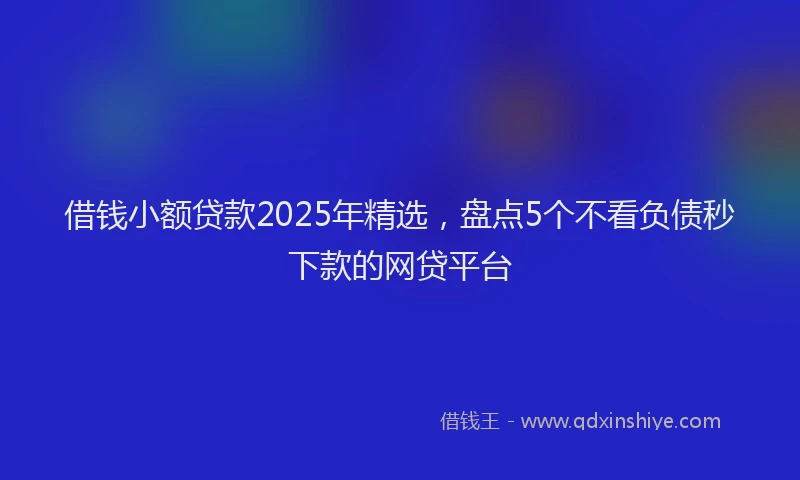 借钱小额贷款2025年精选，盘点5个不看负债秒下款的网贷平台
